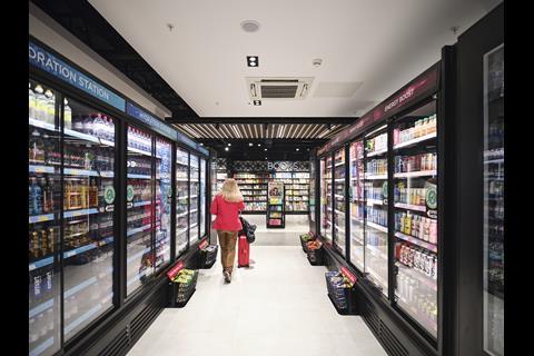 WHSmith Birmingham Airport drink fridges and book shelves